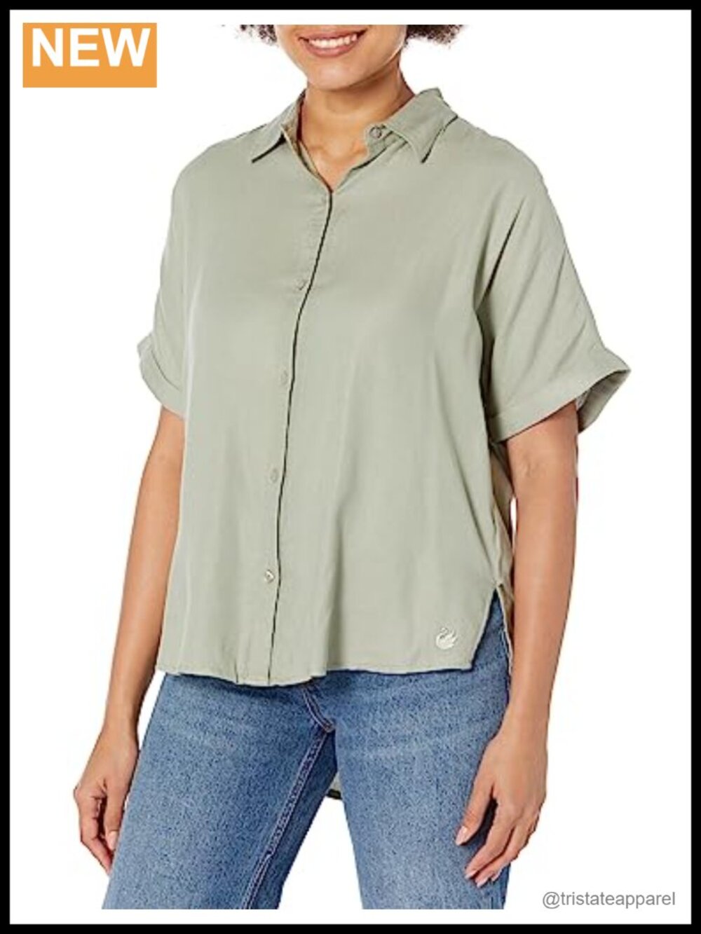 Women's Short Sleeve Button Down Shirt Cotton Viscose Collared Neck Top Blouse